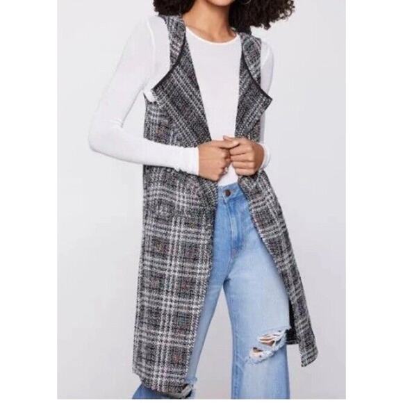 BCBGeneration Jackets & Blazers - BCBGeneration Jacket Vest Women's Small Black with Colorful Strings Long